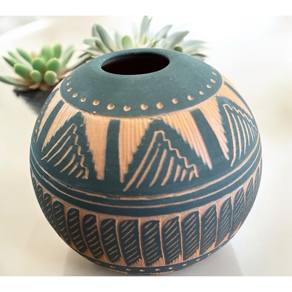 Native American Pottery Cnayon De Chelly Chinle‎ Arizona Jackie Yazzie Sgraffito - Picture 5 of 11